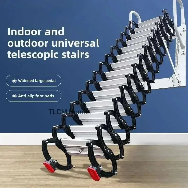 Mobili per la casa multifunzionali Scala pieghevole invisibile Scale telescopiche per interni ed esterni Scale addensate in lega di alluminio