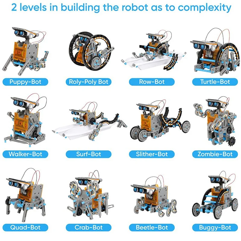 Science Experiment Solar Robot Toy, DIY Building Powered, Learning Tool, Robots Educação, Kit Gadgets Tecnológico para Criança, 6 em 1