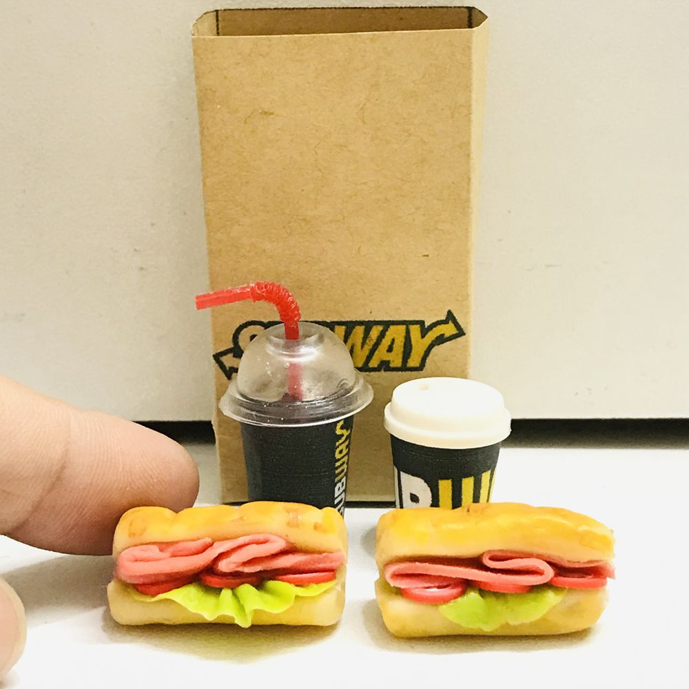 새로운 4 개/대 1/6 스케일 인형 집 미니어처 빵 커피 미니 패스트 푸드 바비 인형 Blyth OB11 BJD 인형 집 주방 놀이 장난감