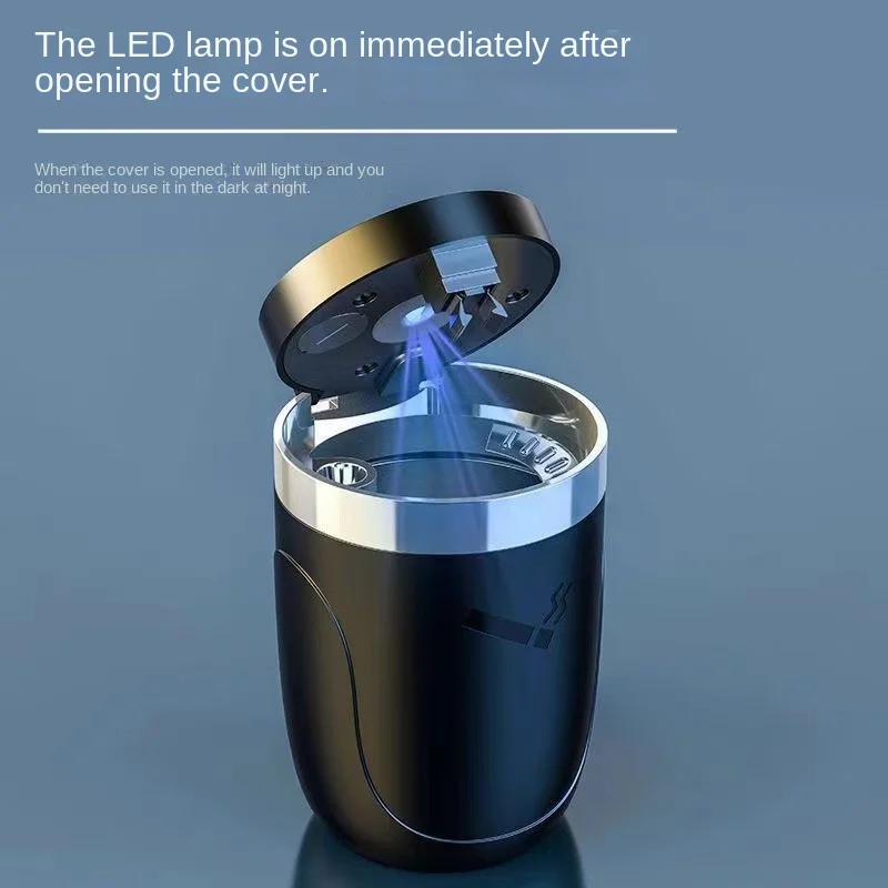 1 個ポータブル LED スモーク車の灰皿タバコの灰保持カップ自動ライトインジケータ灰皿車のカップホルダー