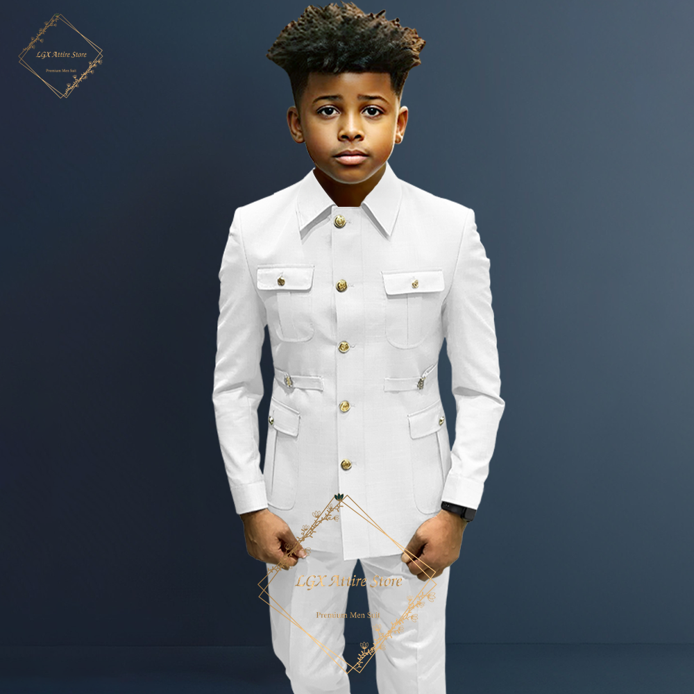 Terno formal de peito único para meninos, terno de 2 peças, terno Zhongshan estilo casaco longo design clássico adequado para 2 a 16 anos de idade