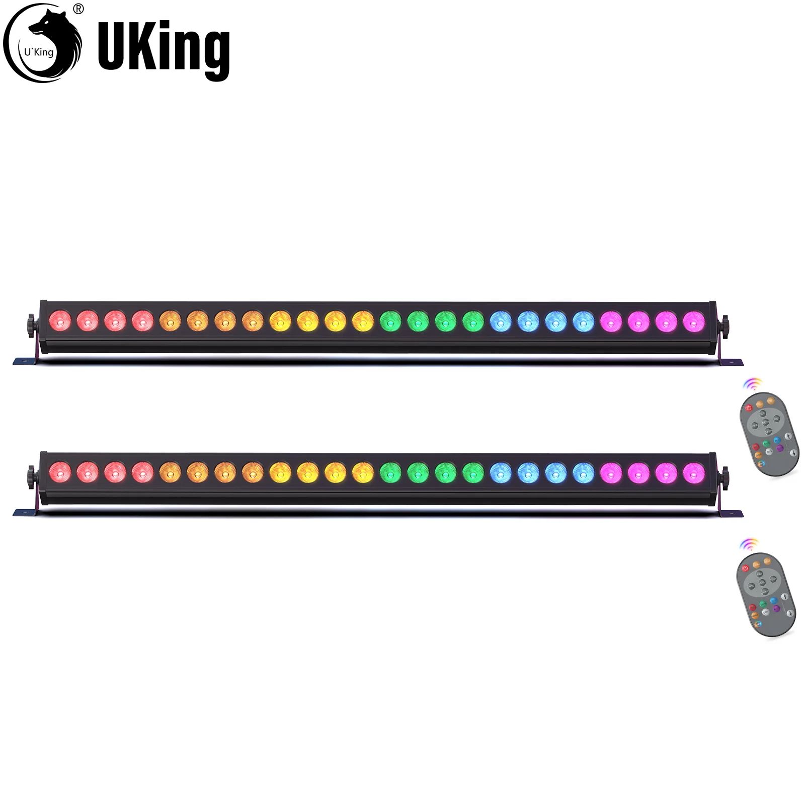 U'King 1/2 szt. 60W RGB 24LED Listwa Świetlna Wall Wash z Pilotem DMX512, Listwa Oświetleniowa Sceniczna dla DJ-a, na Wesela, Imprezy, do Kościołów, do Muzyki