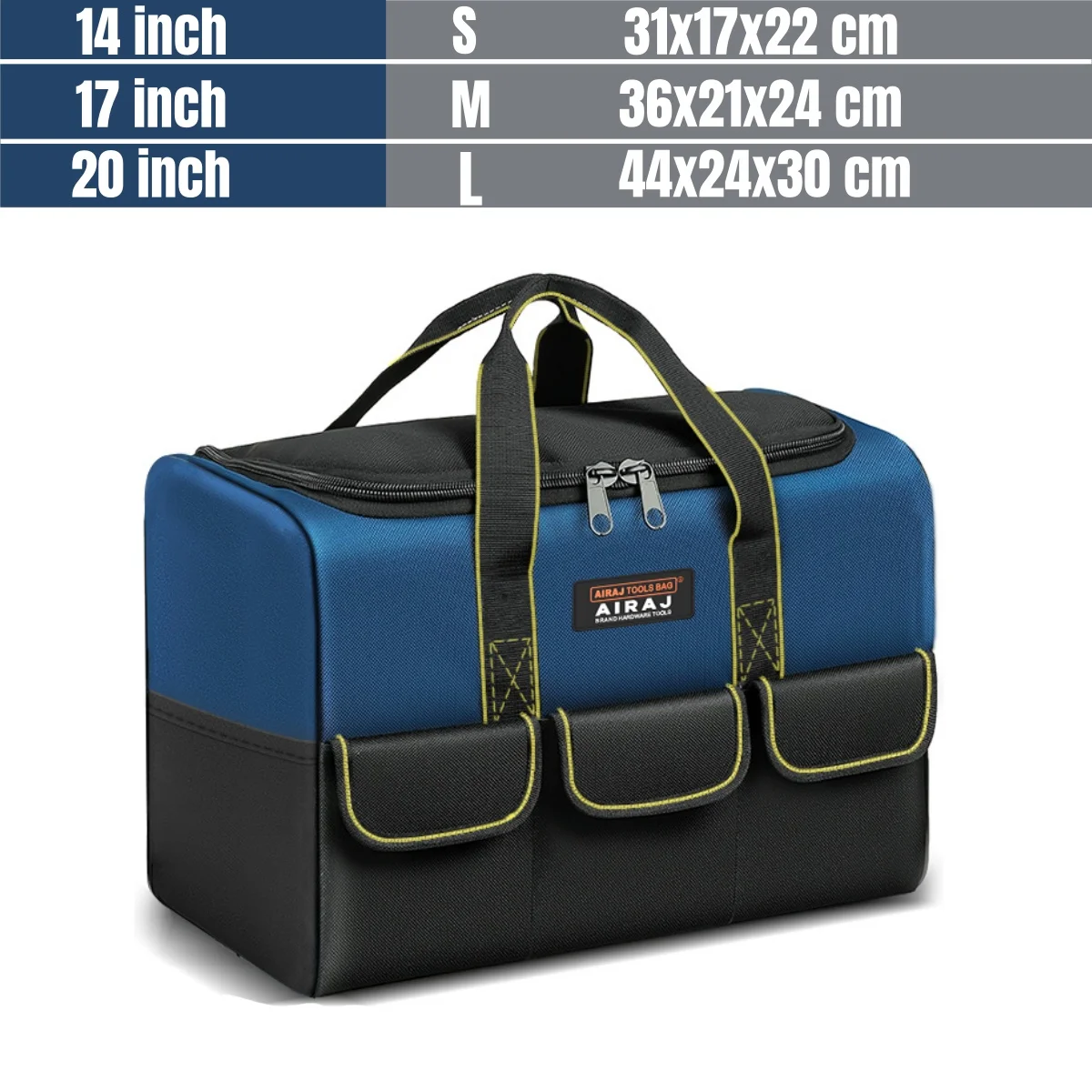 Bolsa de herramientas multifunción AIRAJ, 30% de capacidad, tela Oxford, kits de herramientas para electricista, bolsa múltiple, bolsa con asa para hombre, bolsas organizadoras de herramientas