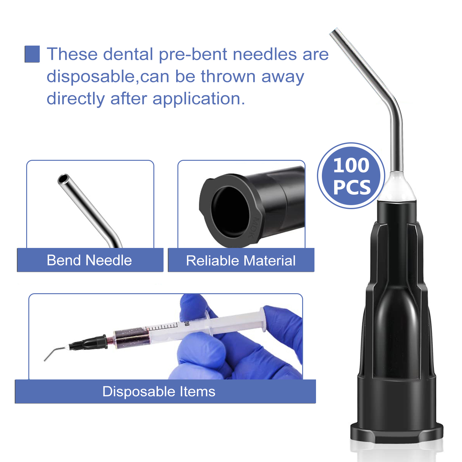 100 Chiếc Răng Vệ Sinh Chăm Sóc Răng Miệng Odontologia Probent Kim Đầu Nha Khoa Nha Khoa Nhựa Axit Thuốc Thử Delievery Ống Tiêm Đầu