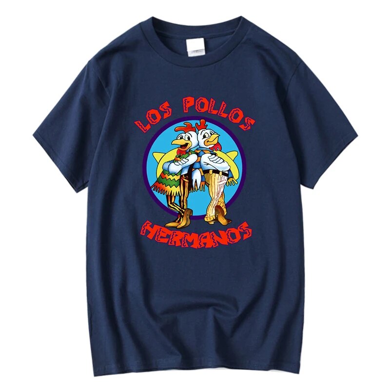 LOS POLLOS Hermanos Divertente T-shirt stampata da uomo Moda Casual Maniche corte Estate Cotone Traspirante Tshirt Chicken Brothers Tees