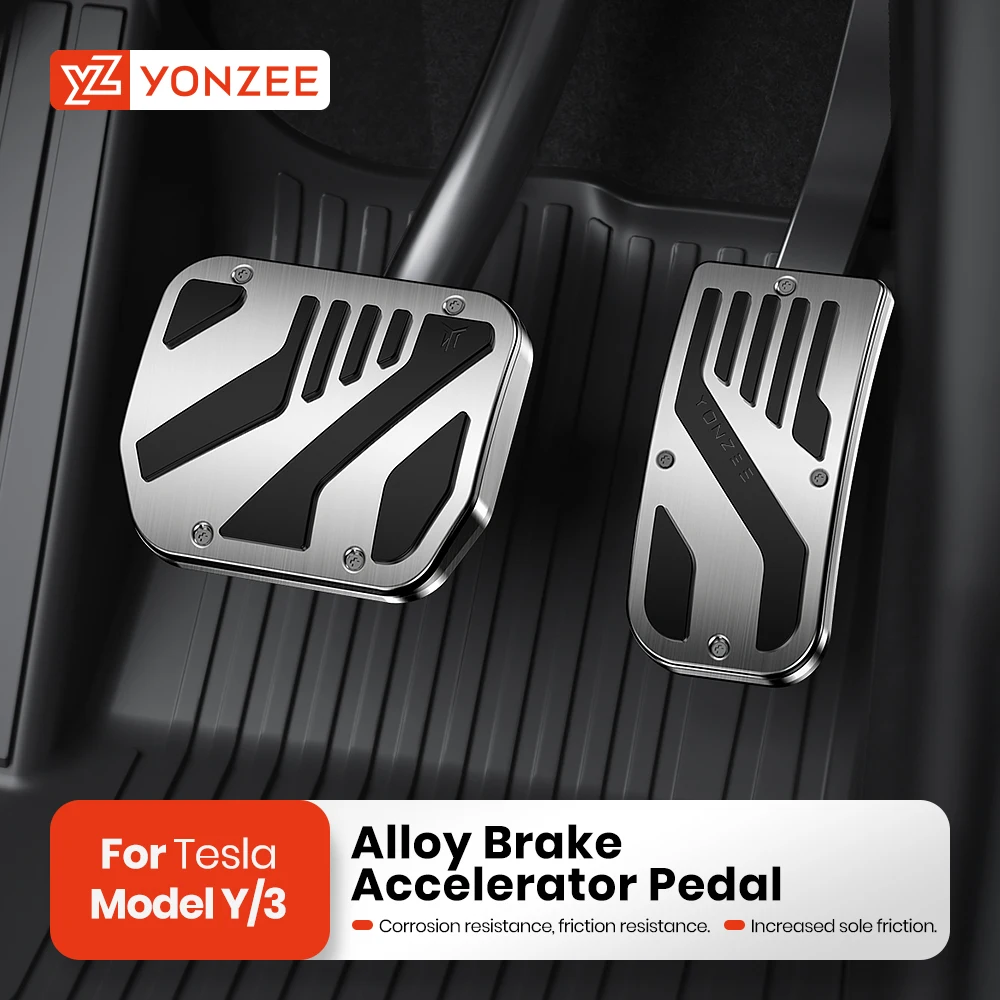 YZ New Tesla Model 3 Y Highland 2017-2025 Foot Pedals Cover Accesories Non-Slip Aluminum Alloy Accelerator Gas Fuel Brake