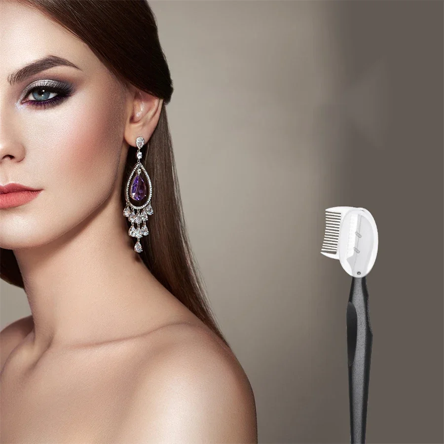 1/4pcs Dual Color Handle Curling Eyelash Clip Artificial Eyelash Assistant Eyebrow Trimmer Steel Needle Portable