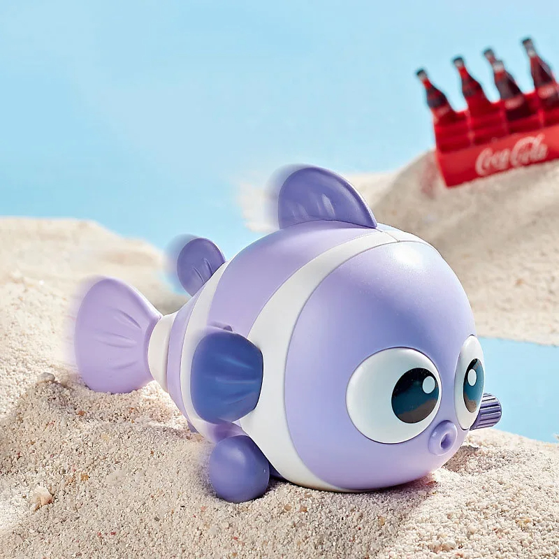 Juguetes para bebés, juguetes de pescado de cuerda, pez que mueve la cola, juguetes de baño para niños, desarrollo, aprendizaje, tiempo de barriga, juguete para gatear para bebés de 6 a 12 meses