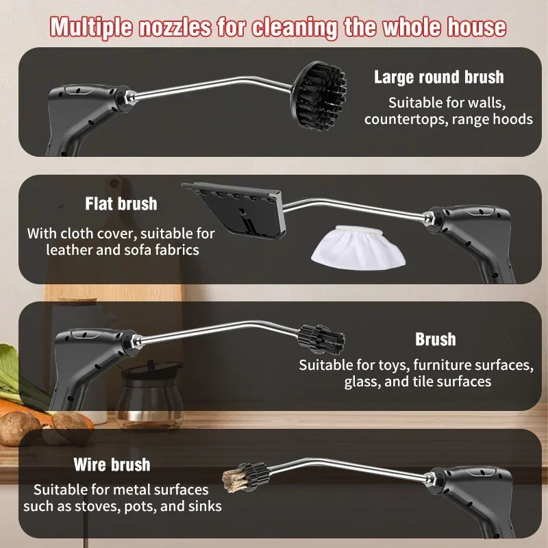 2500W Handheld Steam Cleaner 110V/220V Multifunctional High Temperature Steam Cleaning For Air Conditioner Kitchen Hood Car