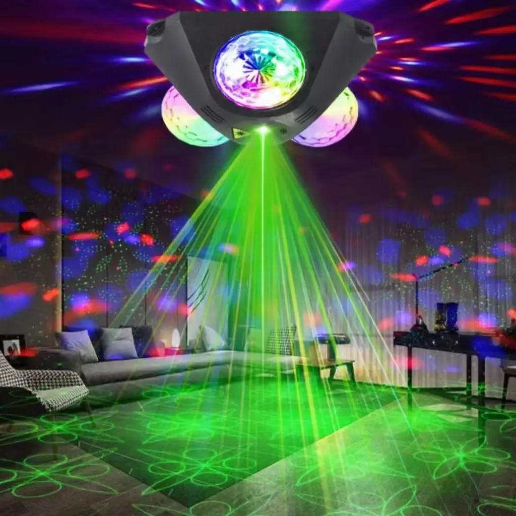 Диско-шар DJ Party Lights, 3 RGB диско-огни для домашней комнаты, танцевальной вечеринки, дня рождения, караоке, Хэллоуина, Рождества, свадьбы, шоу-клуба