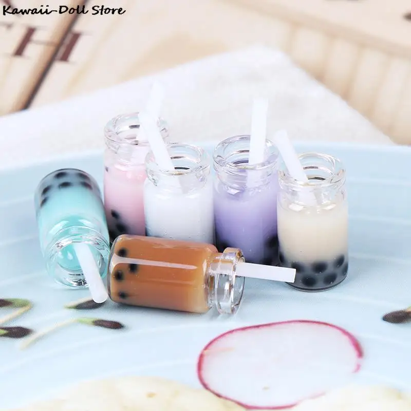 3 Chiếc 1:12 Nhà Búp Bê Mini Sáng Tạo Sữa Trà Kem Đồ Uống Chai Mẫu Búp Bê Thực Phẩm Nhà Bếp
