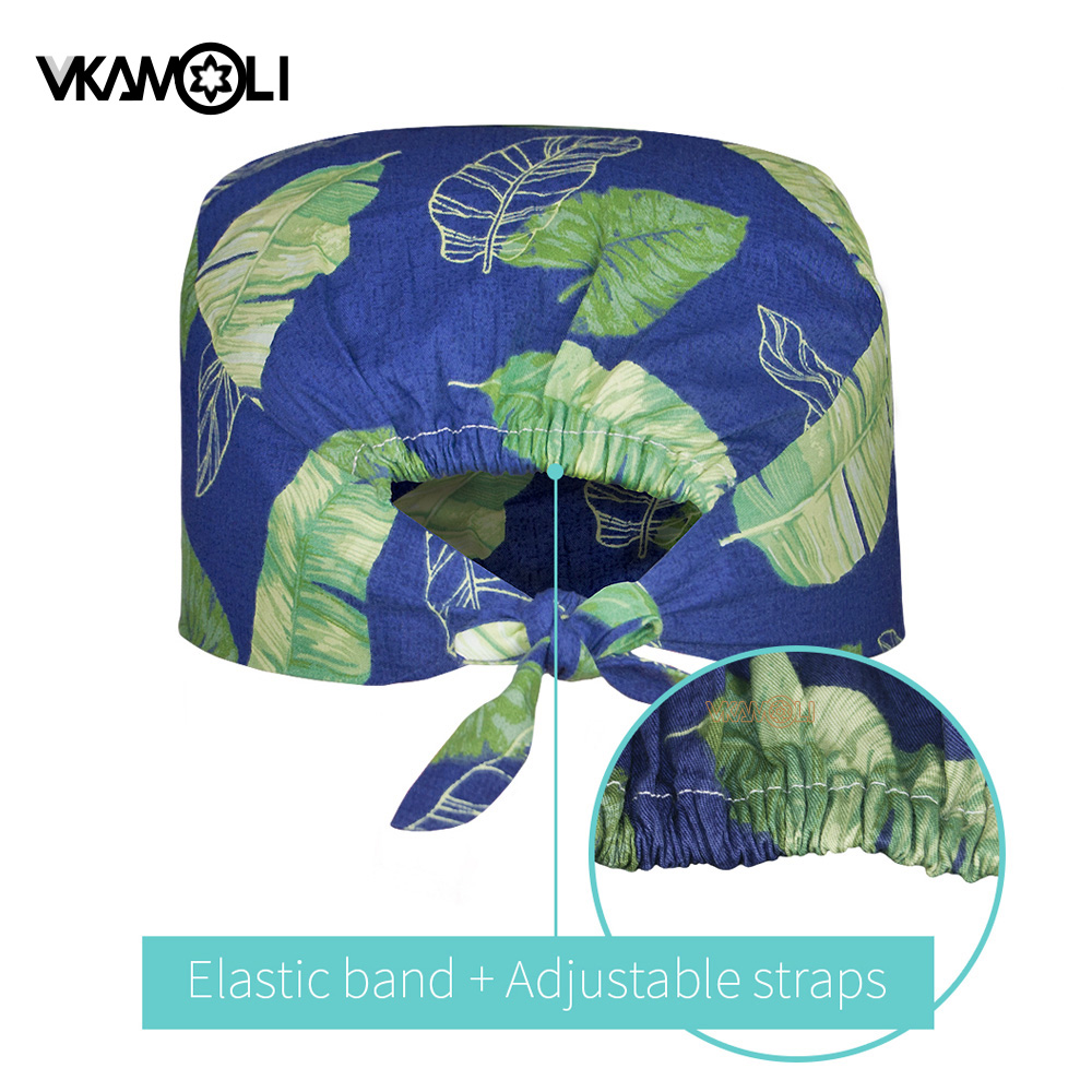 Gorro exfoliante con patrón de calavera, venta al por mayor, gorro exfoliante transpirable a la moda, gorros ajustables para trabajadores de servicio de salud Unisex, gorro de enfermería
