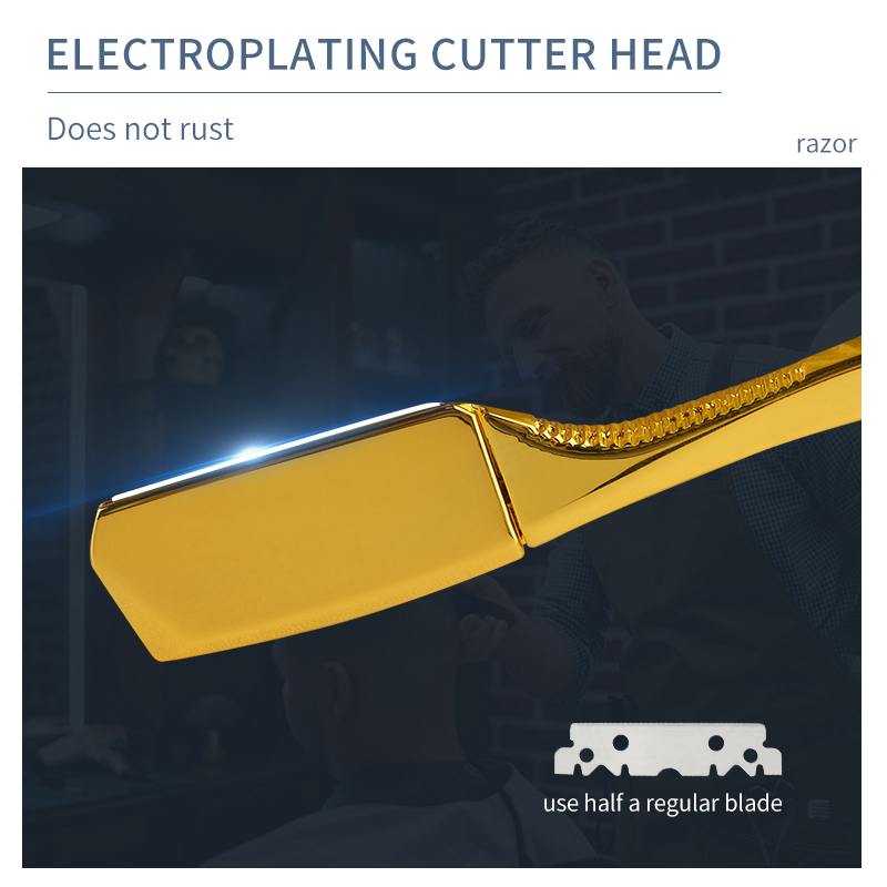 Maquinilla de afeitar Happy Barber para corte de pelo, afeitadora Manual profesional de peluquería de aleación de Zinc, herramientas de afeitado de borde recto para hombres, corte de barba