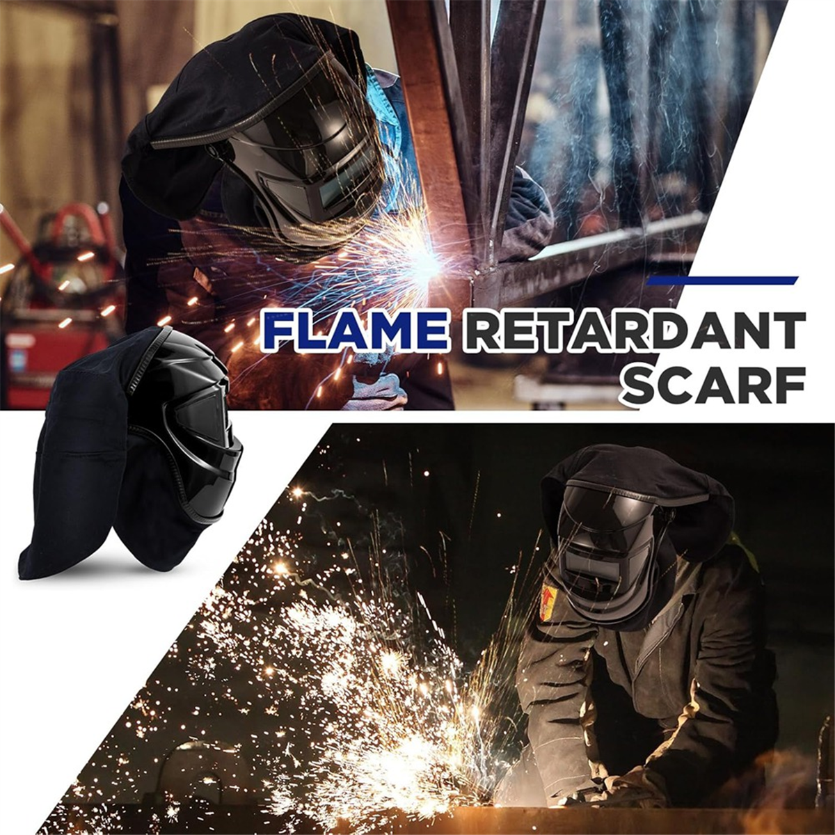 BABQ 2 pièces housse de casque de soudage et ensemble de bavoirs de casque, accessoires de soudage avec joint à pression pour la Protection du cou de soudage