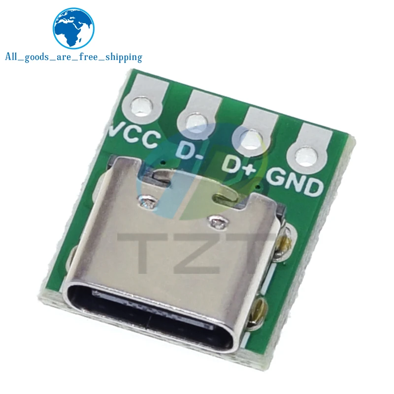 TZT 1/5/10 Uds conector USB 3,1 tipo C adaptador de placa PCB de prueba de 16 pines conector 16P para transferencia de Cable de línea de datos