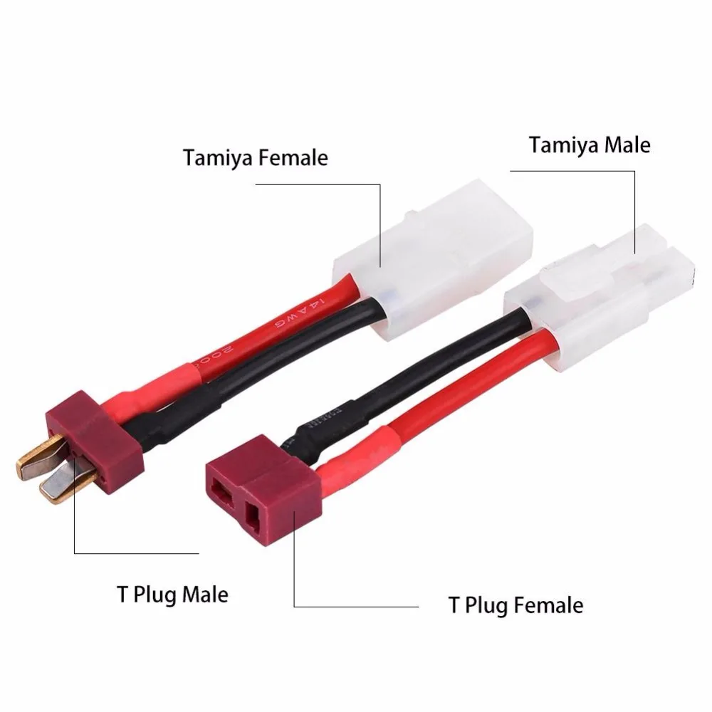 Mới Adapter Nữ/Nam Trưởng Khoa T Cắm Để Sơn Mô Hình Chuyên Dụng Tamiya Đầu Nối Chuyển Đổi 16AWG Cho RC Drone Xe Thuyền Quadcopter pin