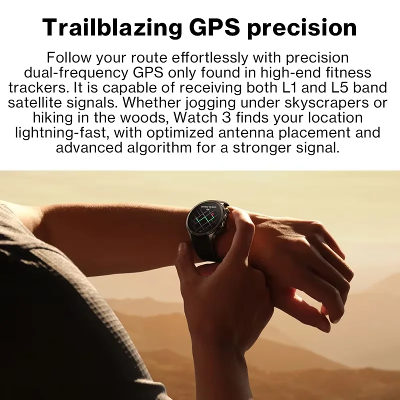 Algemene versie OnePlus Watch 3 Smartwatch 1,50-inch LTPO AMOLED-display Snapdragon W5-processor Dual-band GPS Wear OS