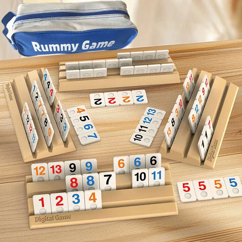 M/L/XL Digitales Spielset, Reiserummi, Mahjong, Rummybrix, Zahlenspielkarten – Freizeit-Party-Brettspiel für Erwachsene, Reisespiel