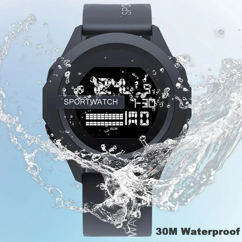 Reloj deportivo para hombre, reloj de pulsera Digital, cronómetro luminoso con fecha y semana, reloj electrónico resistente al agua para hombre, nuevo