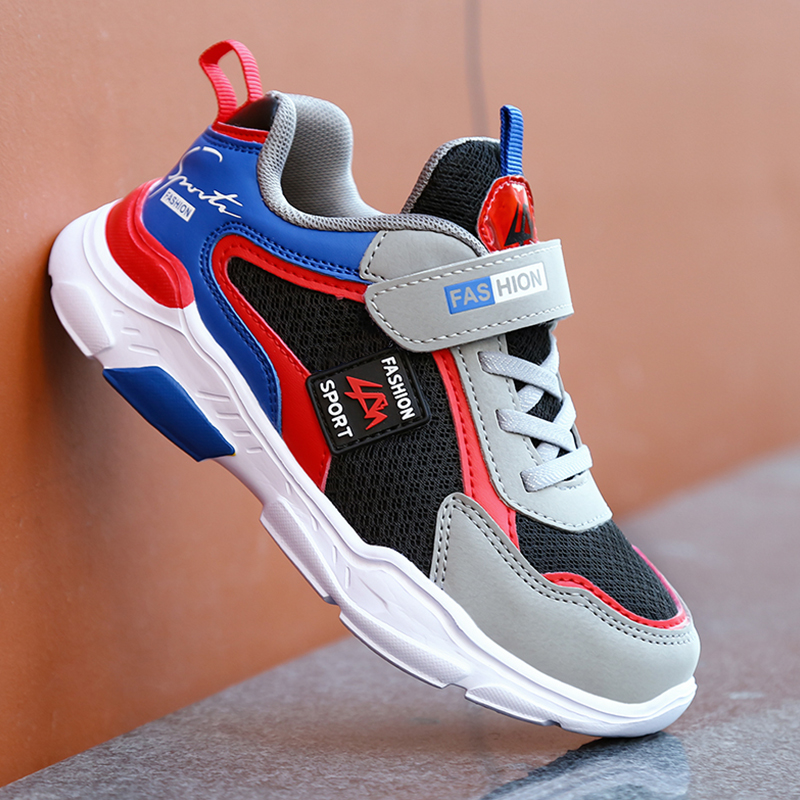 Zapatillas de deporte para niños, zapatos deportivos informales para niños, transpirables, de malla de verano, con gancho y bucle, para estudiantes y niñas, zapatos para correr escolares