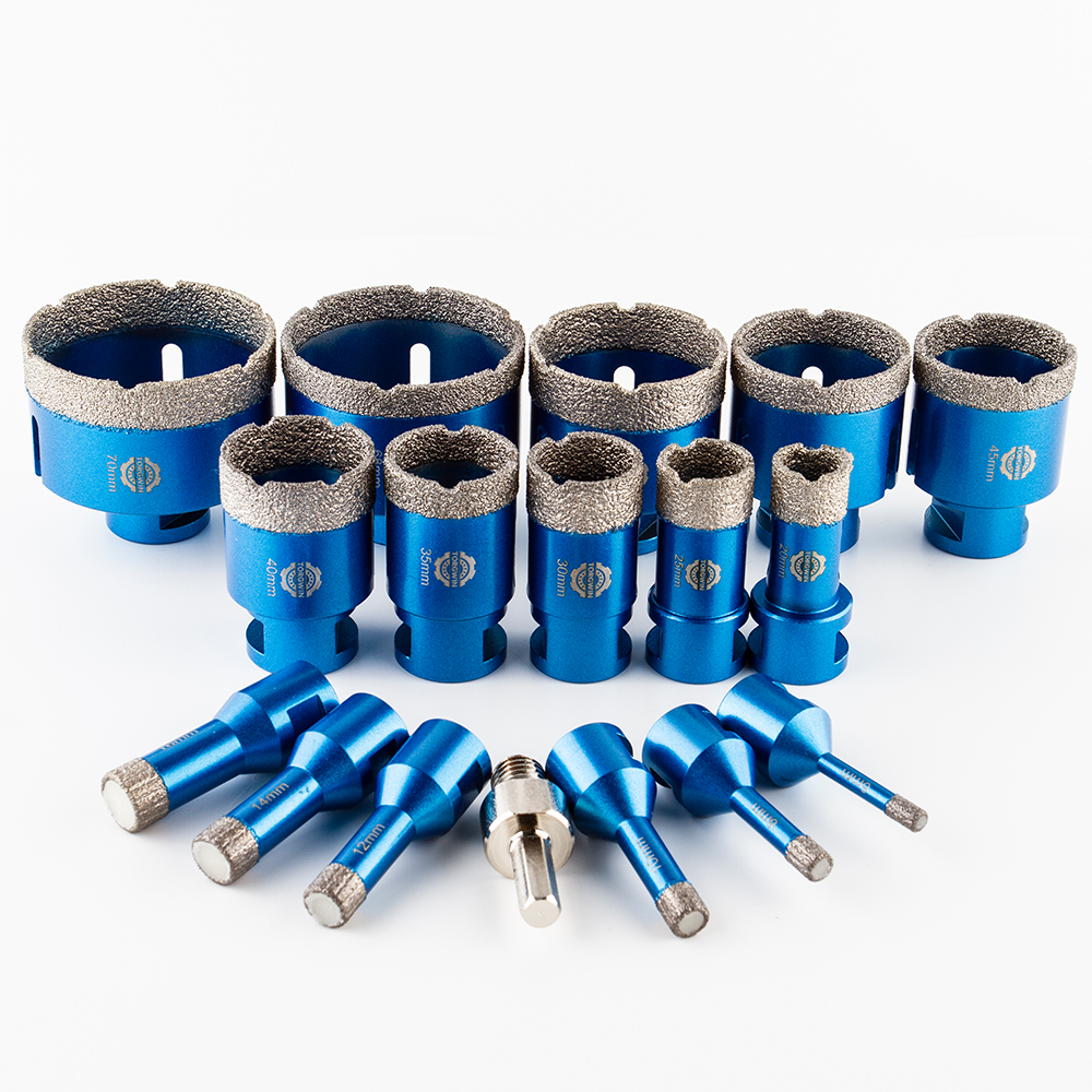 1 Uds 6-70mm M14 rosca diamante seco soldado al vacío brocas de perforación azulejos de porcelana coronas granito mármol herramientas de sierra perforadora