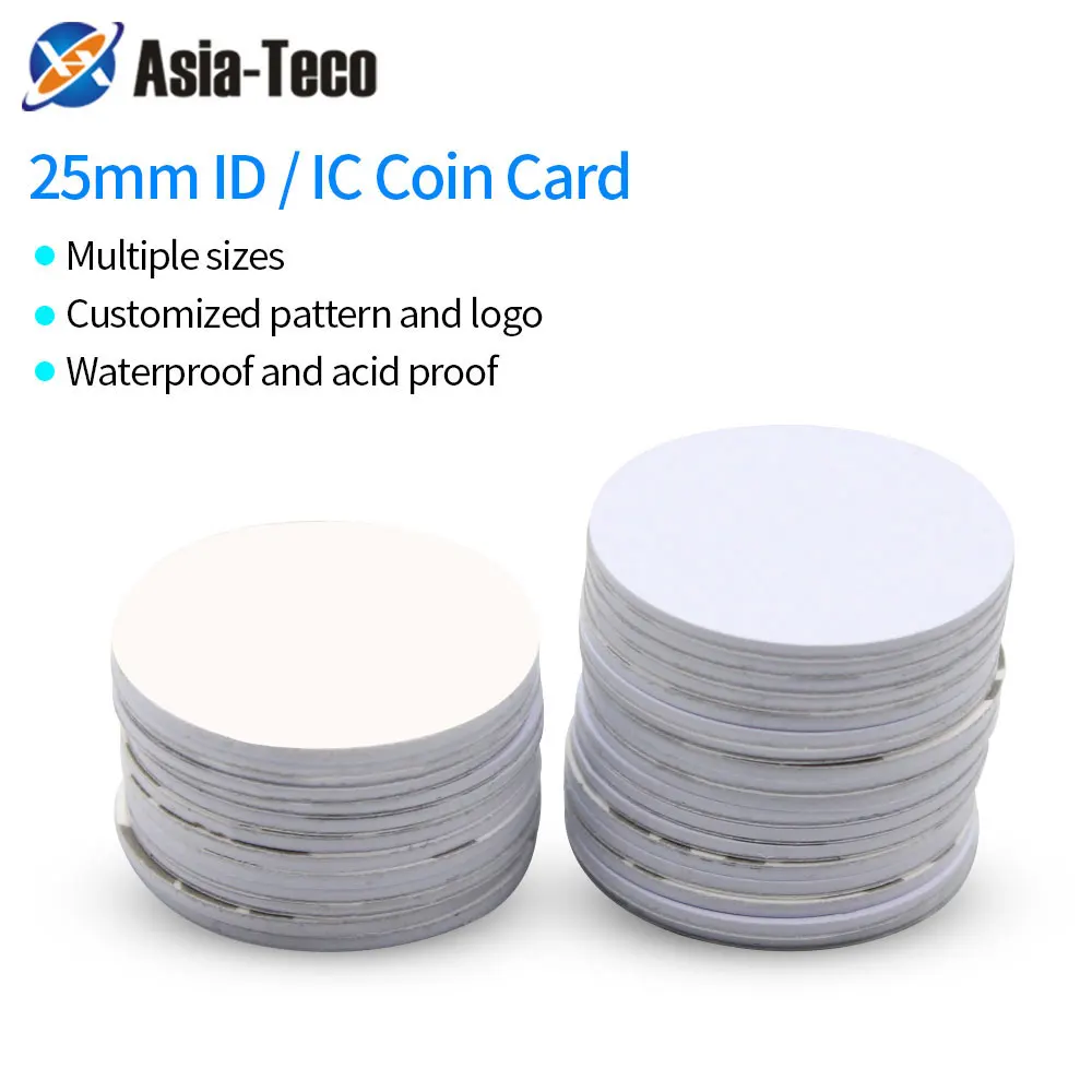 100 pièces 125KHz/13.56MHz RFID carte de monnaie TK4100/M1 Mini étiquette Rfid autocollant adhésif NFC clé intelligente pour le contrôle d'accès présence bricolage