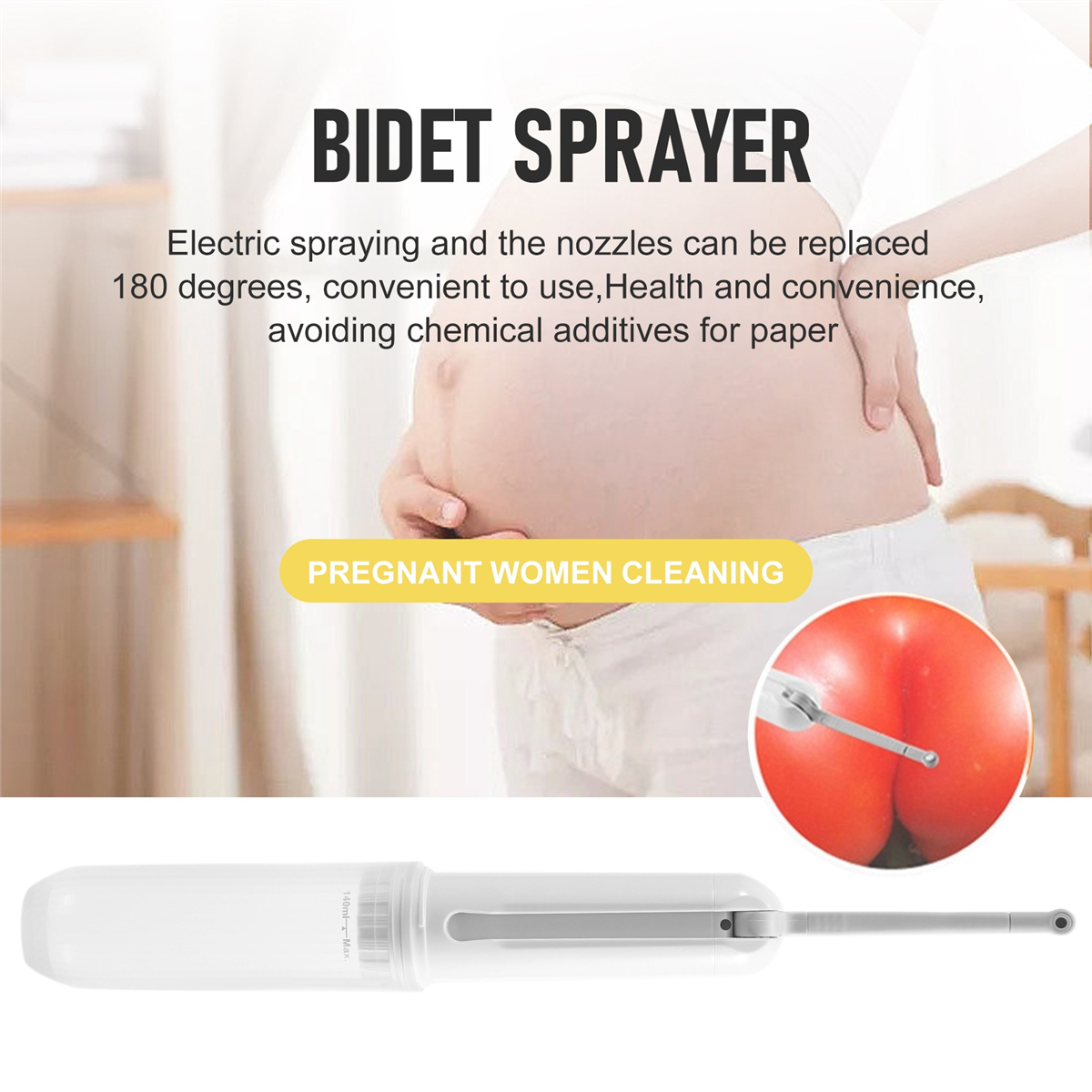 Automatische Elektrische Bidet Sproeier Reizen Douche Reisreiniging Draagbaar-Wit