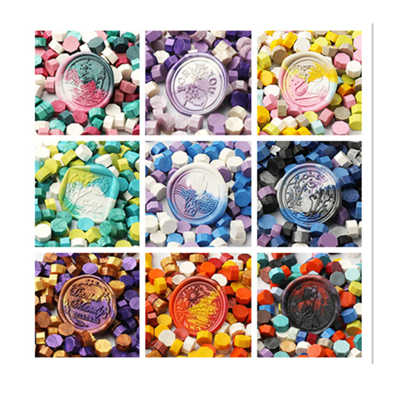 100 Chiếc Retro Con Dấu Tem Đính Hạt Vintage Bát Giác Niêm Phong Sáp Hạt Cho Thêu Sò Cưới Thủ Công Trang Trí Thẻ Làm Dụng Cụ
