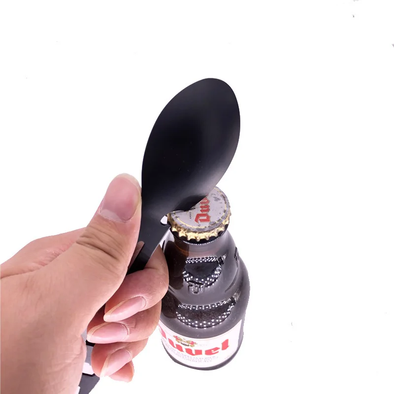 10-in-1Multifunctional นกหวีดกลางแจ้งแคมป์ปิ้งส้อมเอาชีวิตรอดอเนกประสงค์ครัวประแจที่เปิดขวดช้อนตั้งแคมป์ GI
