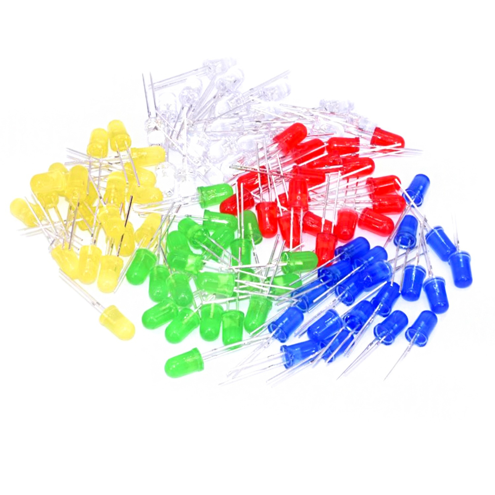 100/300/500PCS 3MM 5MM Light Emitting Diode Electronic Kit Box F3 F5 LED Diode Various Kits White Green Red Blue Yellow