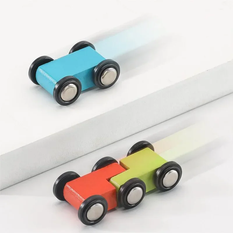 4/7 Track ไม้ Ramp Racing เด็กวัยหัดเดินของเล่นรถชุด Montessori ของเล่นเพื่อการศึกษาเกม Mini Inertia สไลด์ Roller Coaster Racing