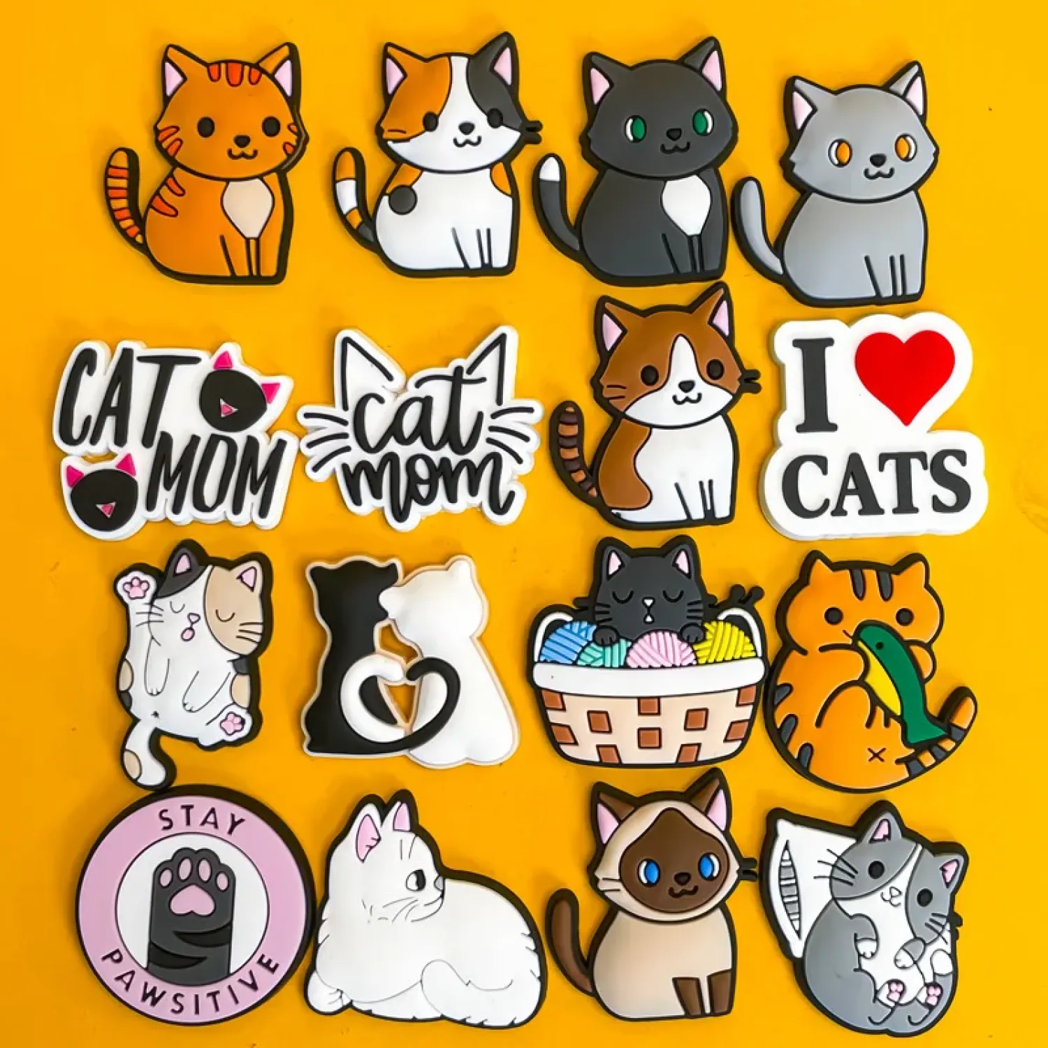 1 Uds. Bonitos zapatos de gatos Kawaii, accesorios, dijes, hebilla de PVC, zapato de dibujos animados, manualidades, zapatillas de deporte de animales, decoración para zapatos, mujer, regalo para niños
