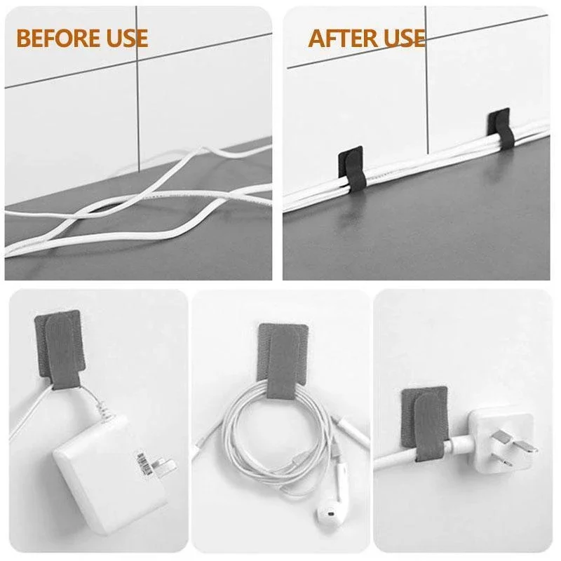 20/10/5PCS Organizzatore di cavi rilasciabili Fascette Mouse Auricolari Gestione dei cavi Fascette in nylon Riutilizzabili Loop Hoop Cinghie di nastro Cravatta