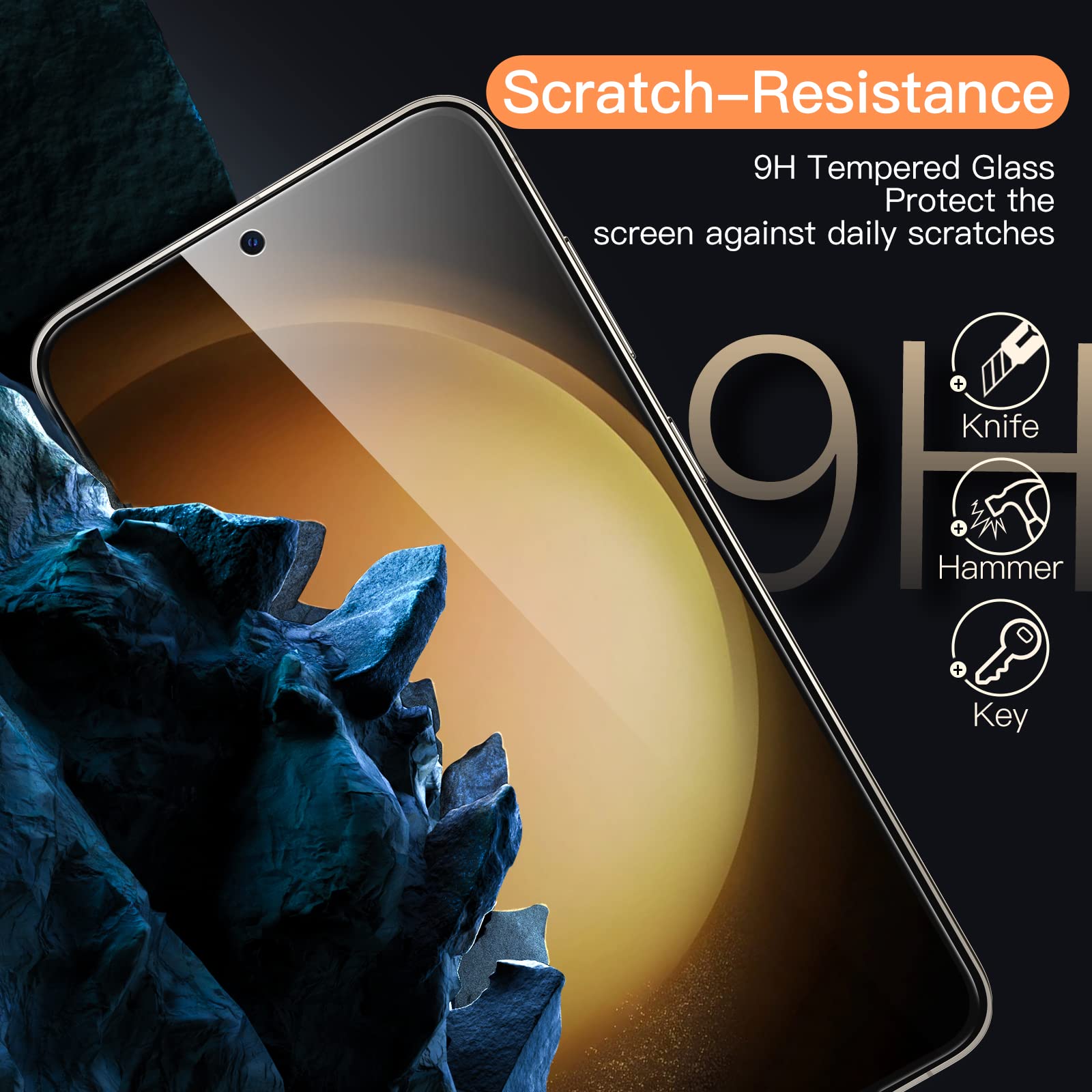 Screen Protector For Samsung Galaxy S23 5G Tempered Glass HD Crystal 9H High Aluminum Fingerprint Unlock