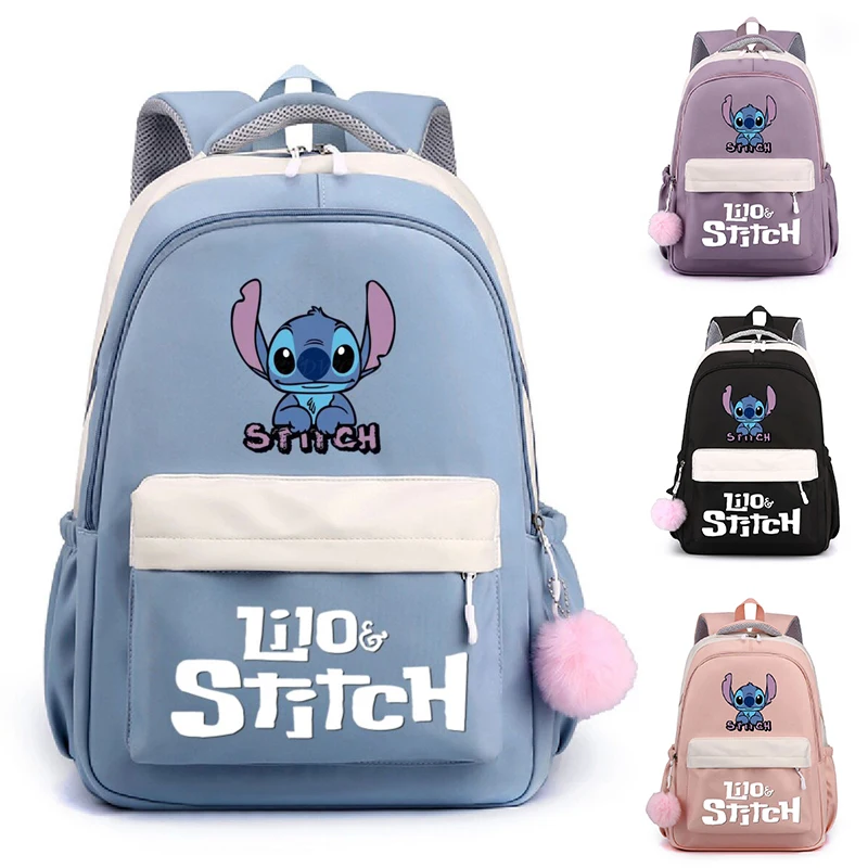 Mochila con estampado de punto de dibujos animados para niños y niñas, bolsa de libros para estudiantes, mochilas escolares de punto de Disney, bolsas de viaje para mujeres