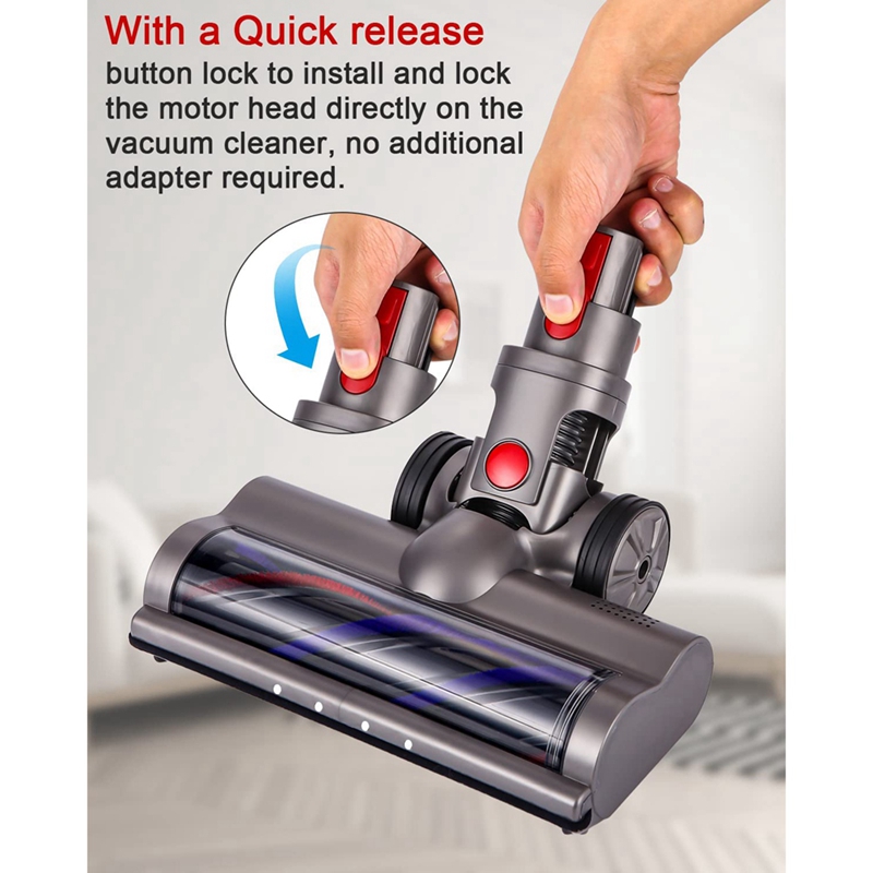 Turbo Điện Cơ Giới Bàn Chải Cho Dyson V7 V8 V10 V11 V15 Chổi Quét Bụi Đầu Có Đèn LED Cho Thảm Ngói sàn Cứng