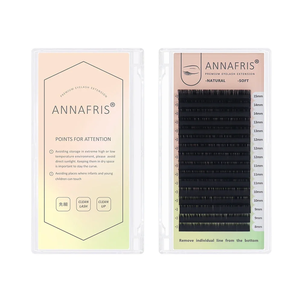 ANNAFRIS L Mi, L +/LC/LD/Lư (M) uốn Tóc Cá Nhân Lông Mi Lụa Tự Nhiên Chồn Mờ Nối Dài Giả Lông Mi Giả Cils Maquillage