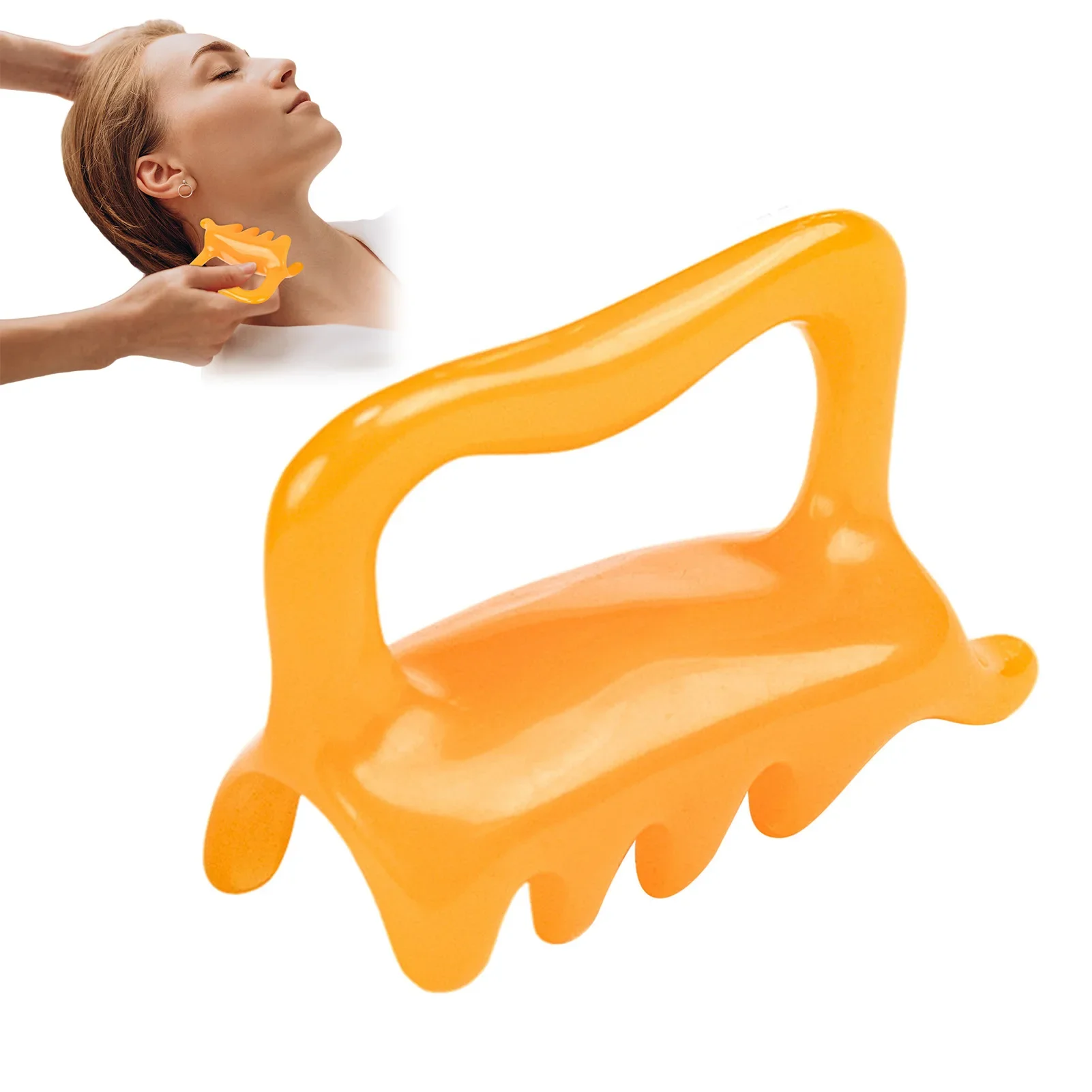 Ferramenta de massagem de impulso duplo, meridiano espinhal, desbloqueio de ombro e pescoço, acupressão, haste de alongamento, placa de ferramentas de raspagem traseira