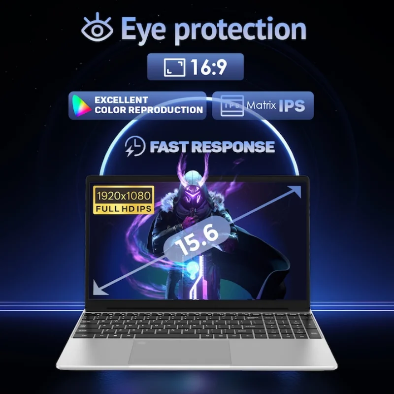 Notebook ultrasottile da 15,6 pollici 32 GB Ram DDR4 2 TB M.2 SSD Windows 11 WIFI retroilluminato Impronte digitali Intel N5095 Laptop da ufficio