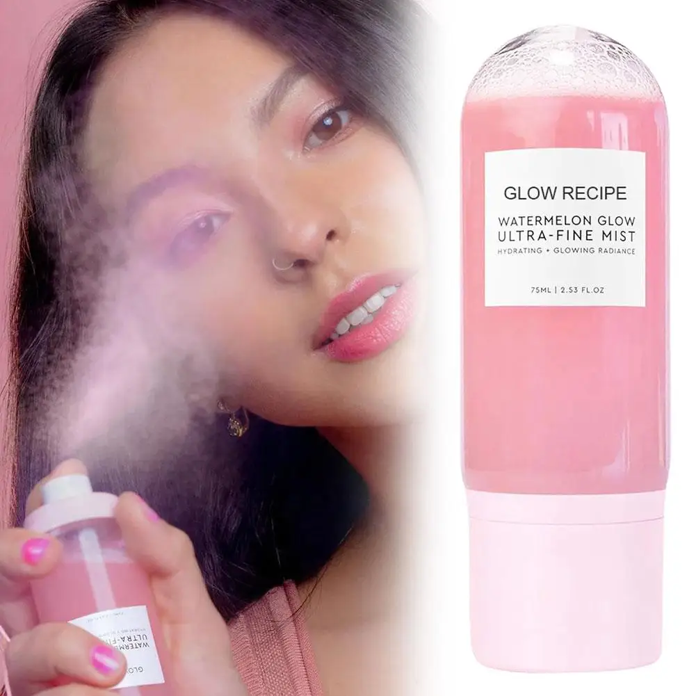 촉촉하고 매끄러운 피부를 위한 글로우 레시피용 수박 모이스춰라이징 미스트 - 히알루론산 함유 수분 공급 스킨 케어 75ML