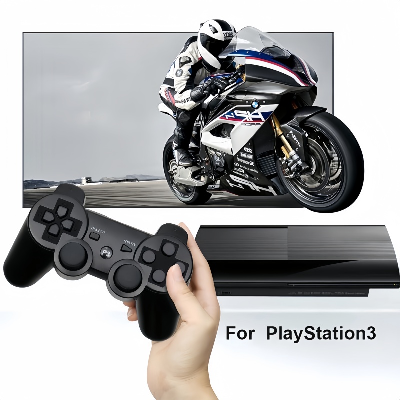 Wireless Bluetooth Gamepad for Sony PS3/PlayStation 3 – SIXAXIS Motion Control Compatible, Rechargeable Joystick with USB Cable