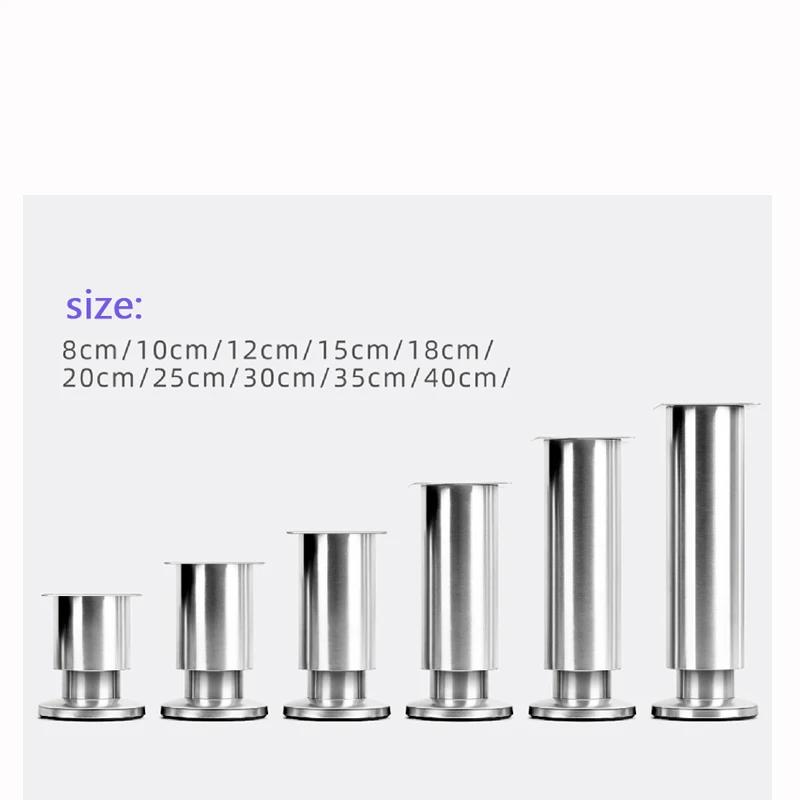 4 ชิ้นความสูงปรับเฟอร์นิเจอร์สแตนเลสฟุตขาตู้ครัวโซฟาขาขาเฟอร์นิเจอร์ขา