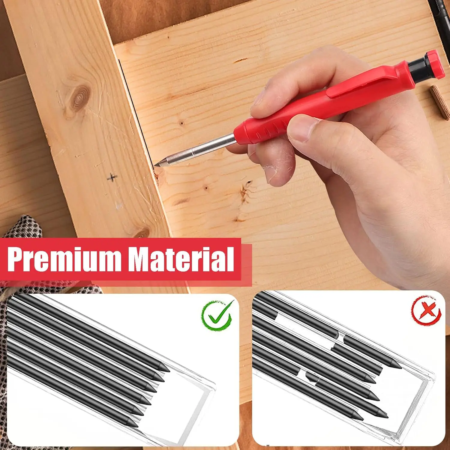 36 Uds. Recambios de plomo de lápiz de 2,8mm para lápiz de carpintero, lápices de marca, reemplazos de lápiz de construcción de Agujero profundo, cables de lápiz de estudio