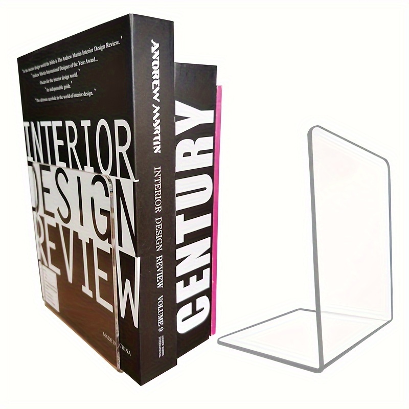 Sujetalibros acrílicos transparentes, estantería de escritorio, estante de almacenamiento decorativo, sujetalibros, soporte para libros, papelería escolar