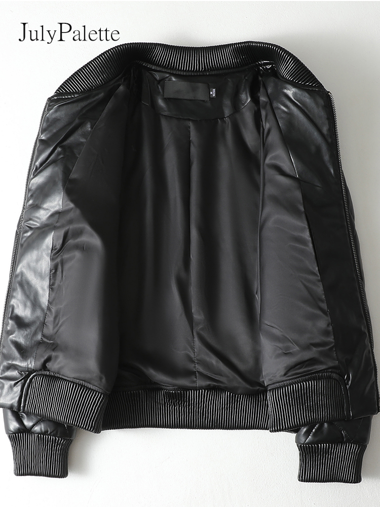 ジュリパレット-女性のための本物のシープスキンレザージャケット、90% ホワイトダックダウン、カジュアルブラックコート、ジッパーラムスキン、ウォームレザーコート、サイズmから5xl、冬