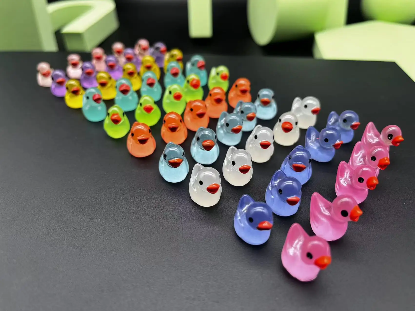 50PCS Luminous Miniเป็ดMoss Microlandscape Miniatureเป็ดFigurines Fairy Gardenอุปกรณ์ตกแต่งบ้านGlow In The Dark
