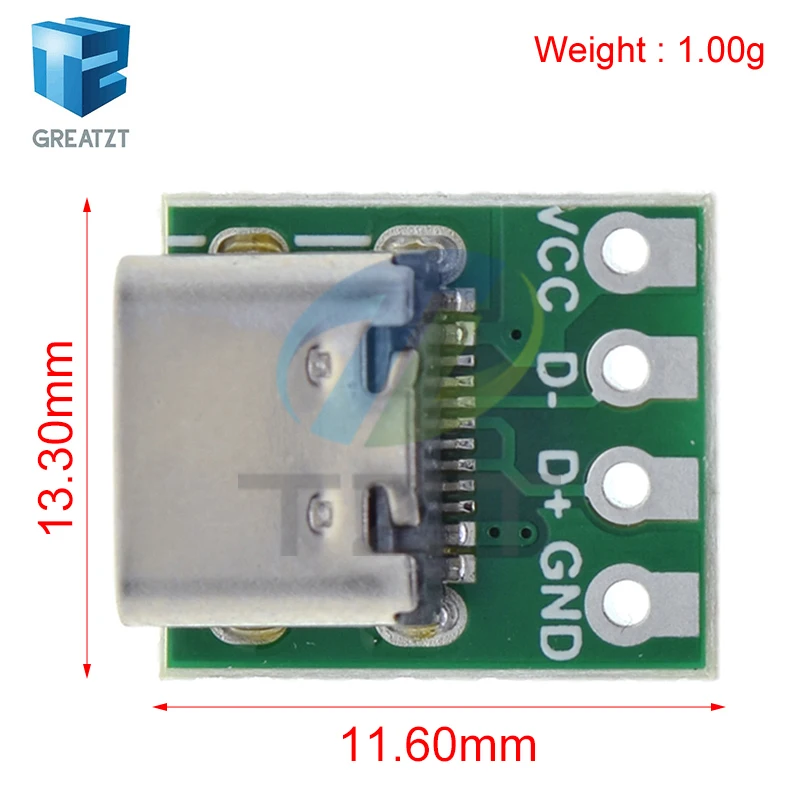 Conector USB 3,1 tipo C, adaptador de placa PCB de prueba de 16 pines, conector 16P para transferencia de Cable de línea de datos, 1/5/10 Uds.