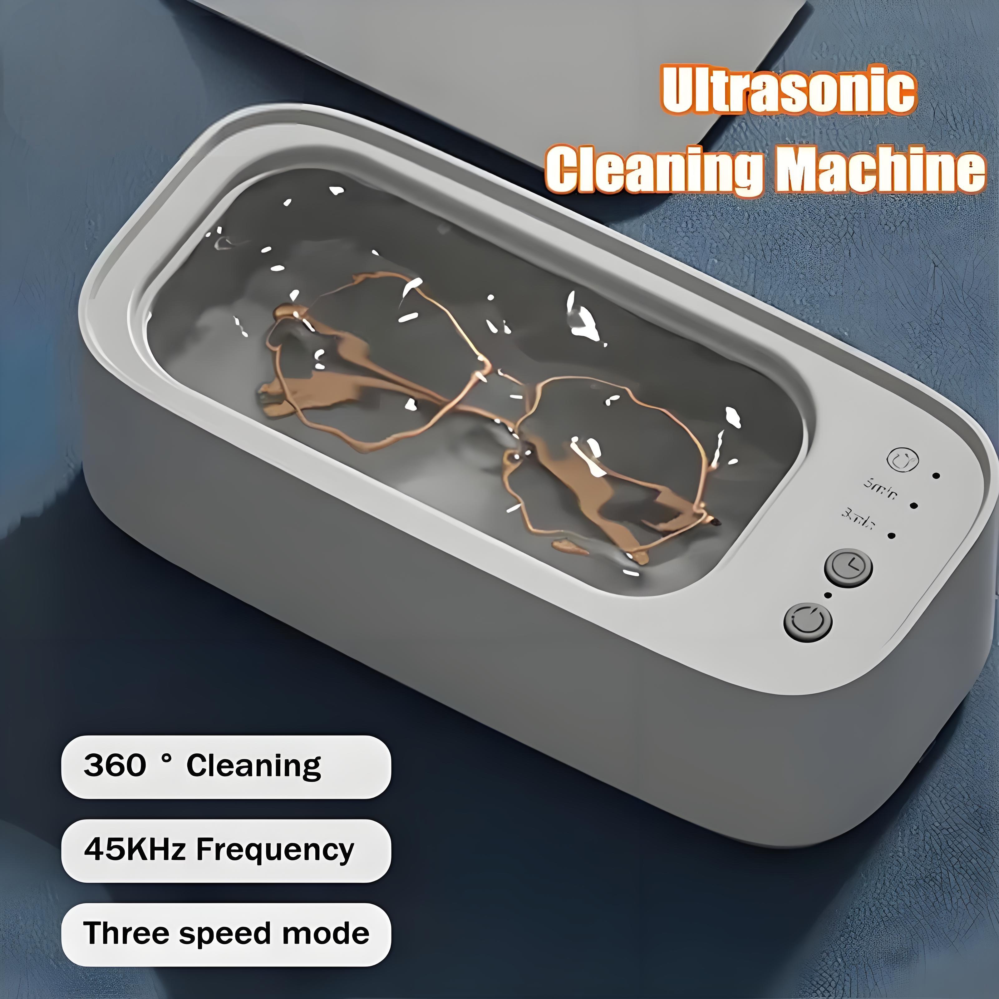 Nueva máquina ultrasónica de limpieza de gafas, máquina limpiadora de joyas con ultrasonido de 45KHZ, limpiador ultrasónico de alta frecuencia para baño