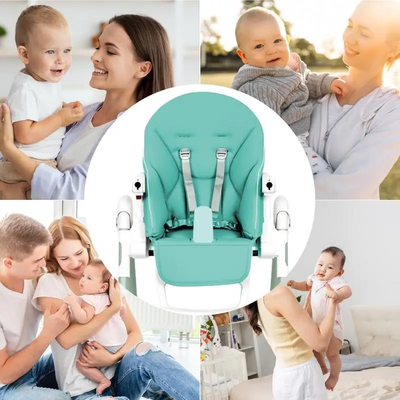 Capa para cadeira de jantar, couro pu, capa para cadeira de jantar de bebê, macia, multifuncional, assento com acolchoado, confortável para crianças