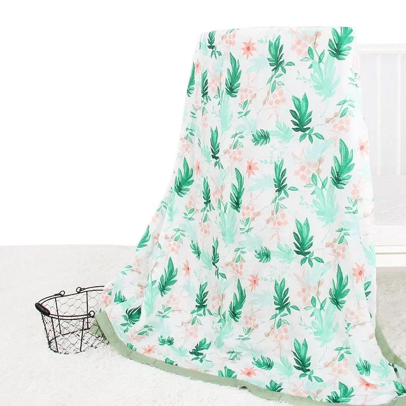 Baby Blanket 2 Layer Bamboo Cotton Newborn Swaddle Soft Bedding Baby Swaddling Bedding